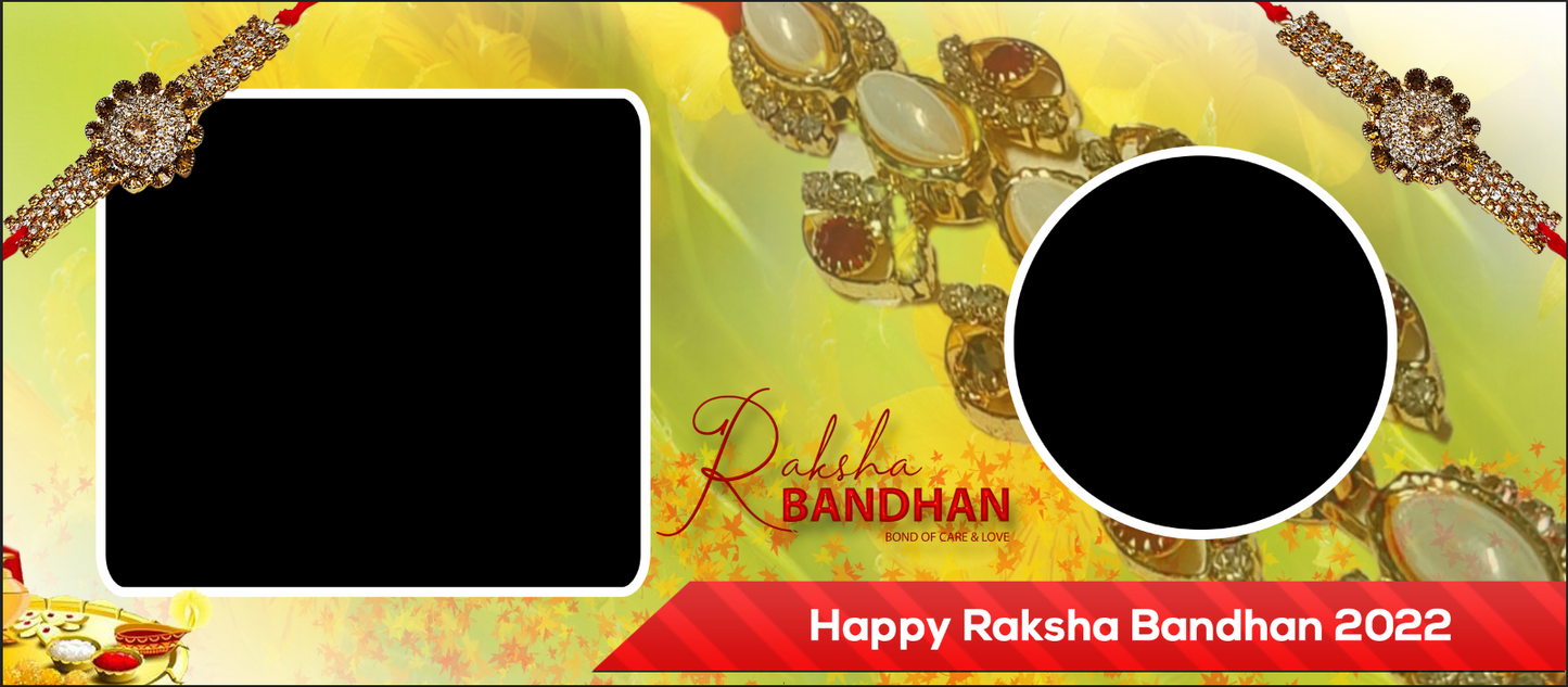 Golden Rakhi Bond – Custom Photo Print Ceramic Mug (11oz) - Personalized Gift for Siblings