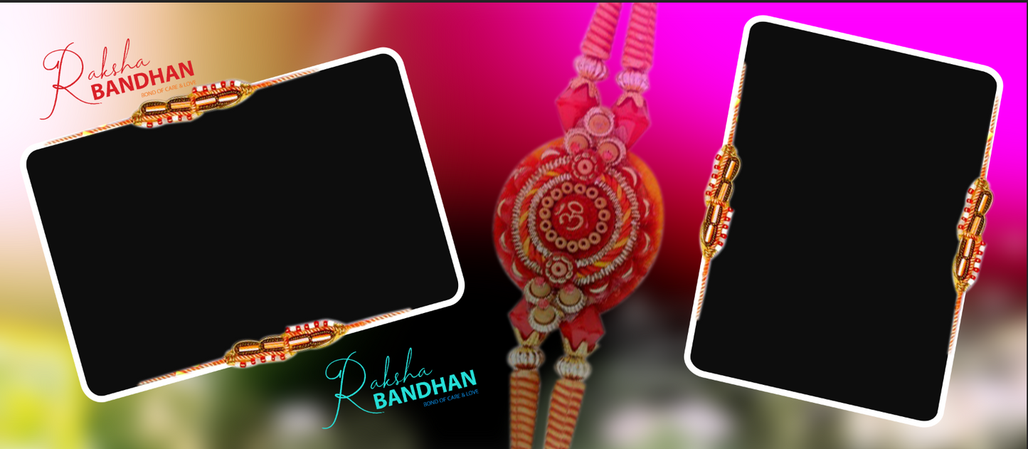 Vibrant Rakhi Bond – Custom Photo Print Ceramic Mug (11oz) - Personalized Gift 2 Photos