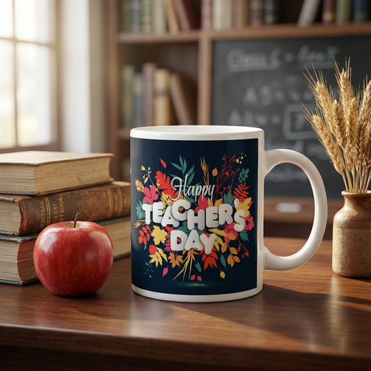 Autumn Tribute Teacher's Day 2024 – Custom Photo Print Ceramic Mug (11oz) - Best Teacher Personalized Gift