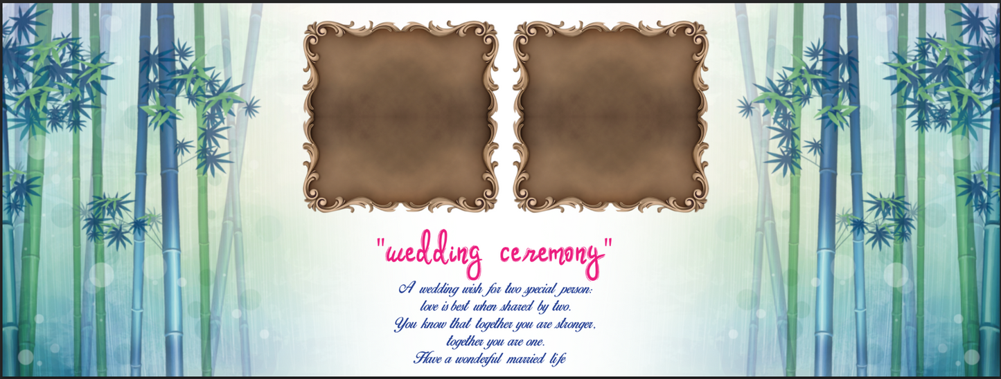 Bamboo Serenity Wedding – Custom Photo Print Ceramic Mug (11oz) - Personalized Gift Dual Frame Design