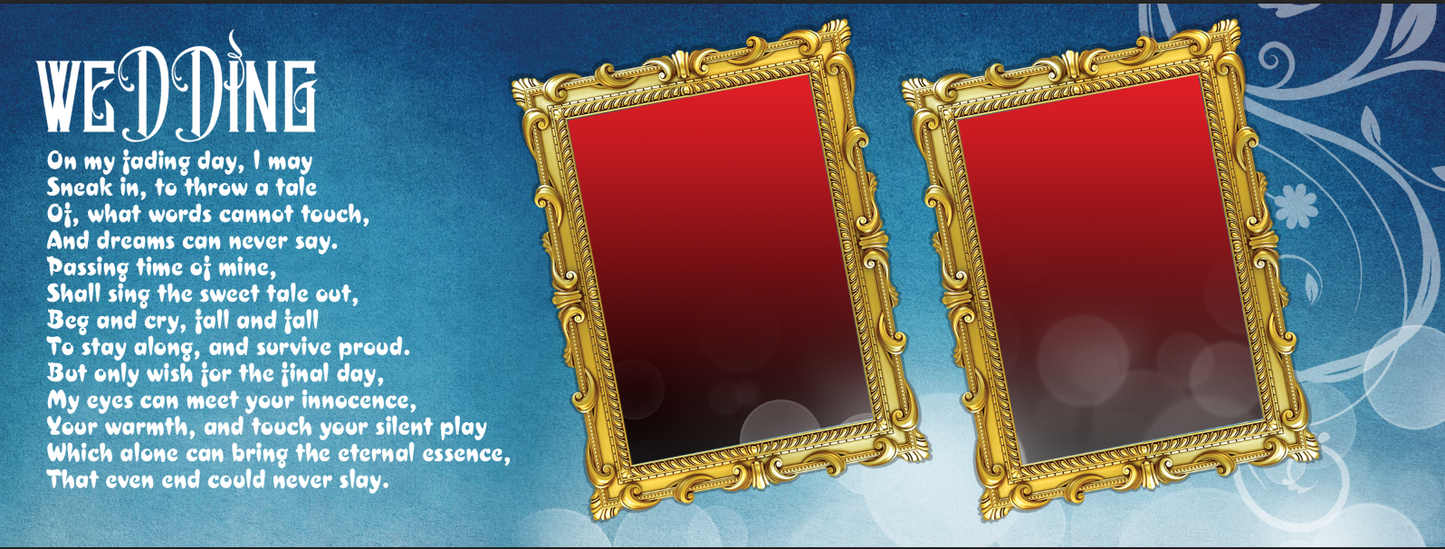 Eternal Vows Blue & Gold – Custom Photo Print Ceramic Mug (11oz) - Personalized Gift with Dual Frames