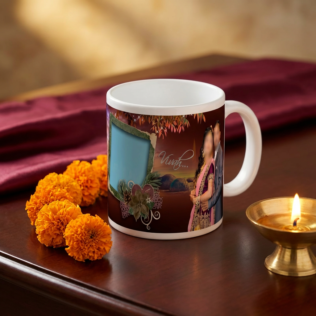 Royal Vivah Celebration – Custom Photo Print Ceramic Mug (11oz) - Personalized Gift for Couples