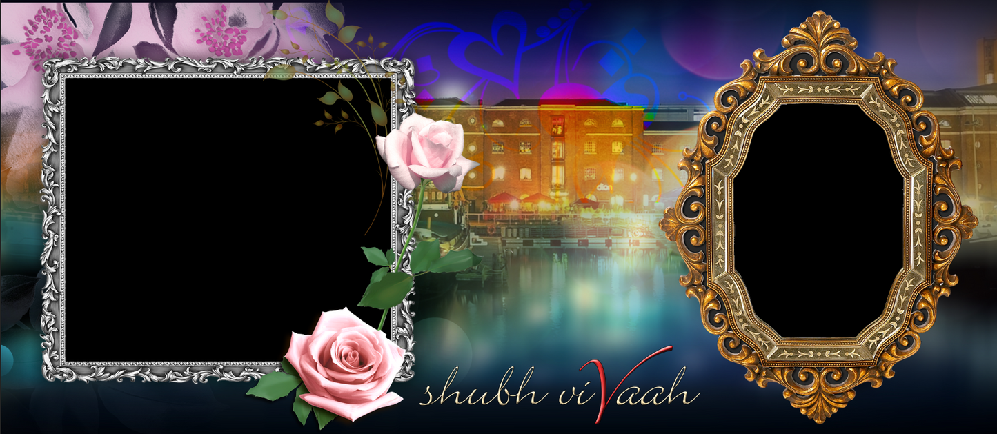 Shubh Vivaah Royal Frames – Custom Photo Print Ceramic Mug (11oz) - Dual Photo Slots