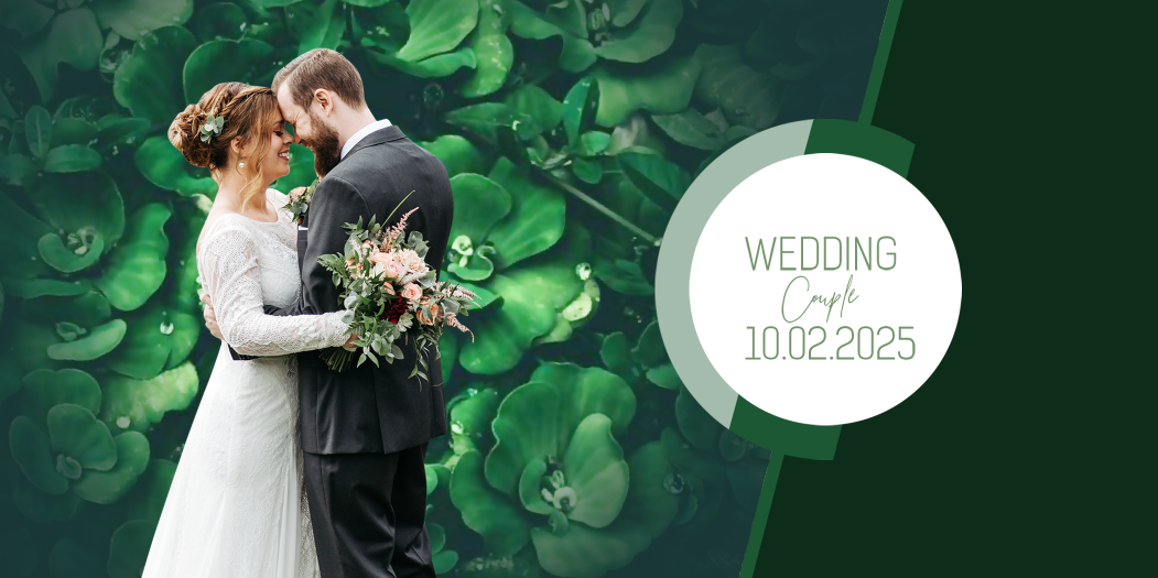 Emerald Botanical Wedding – Custom Photo Print Ceramic Mug (11oz) - Personalized Gift for Couples