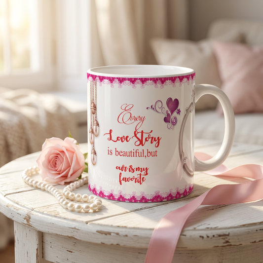 Favorite Love Story – Custom Photo Print Ceramic Mug (11oz) - Personalized Gift 2 Photos