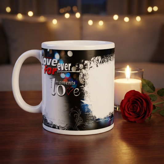 Love Forever Moments – Custom Photo Print Ceramic Mug (11oz) - Personalized Gift 2 Photo Collage