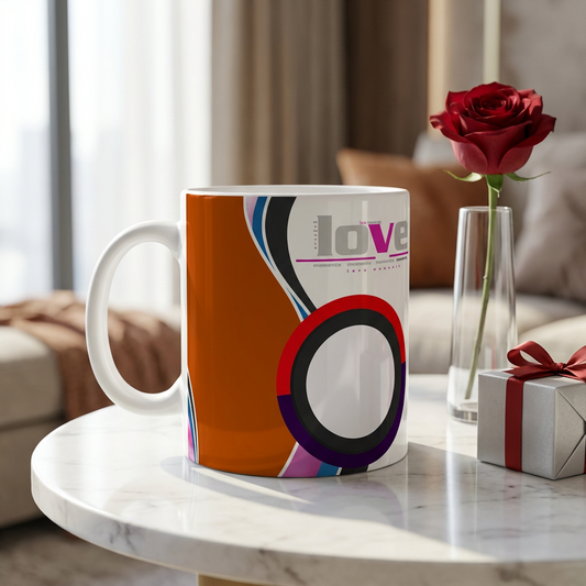 Modern Love Moments – Custom Photo Print Ceramic Mug (11oz) - Dual Photo Keepsake