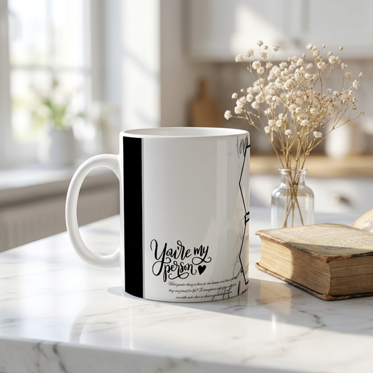 "You're My Person" Soulmate – Custom Photo Print Ceramic Mug (11oz) - Personalized Gift with 2 Photo Collage