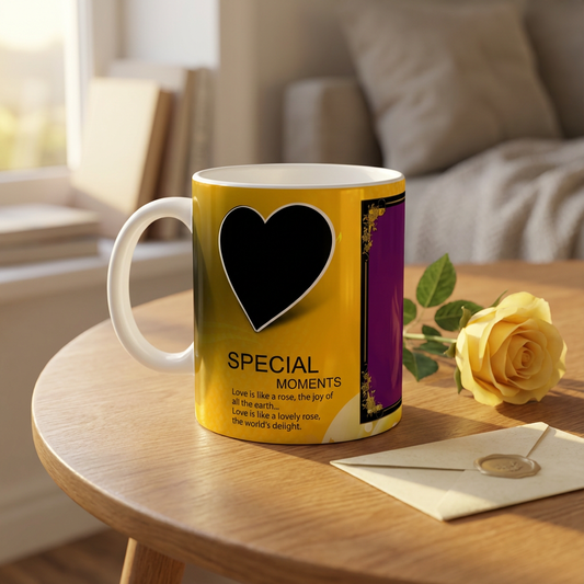 Golden Special Moments – Custom Photo Print Ceramic Mug (11oz) - Personalized Gift
