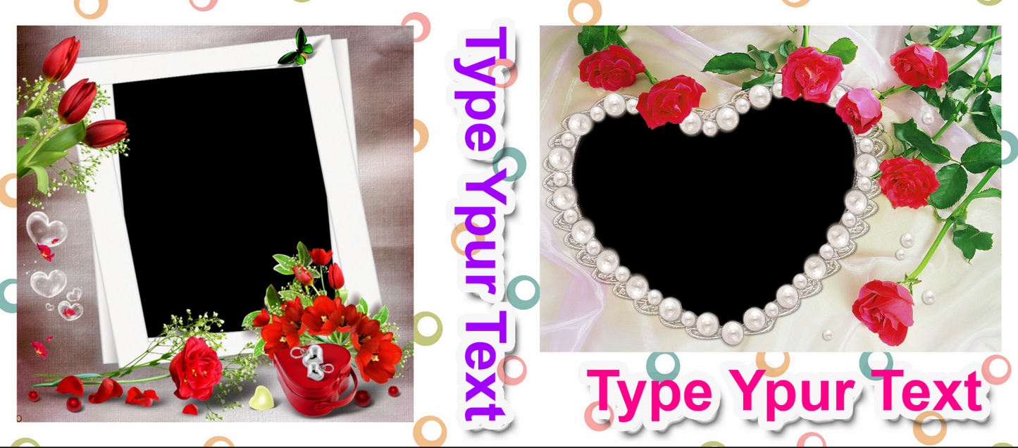 Crimson Roses & Pearls – Custom Photo Print Ceramic Mug (11oz) - Personalized Gift & Dual Frame