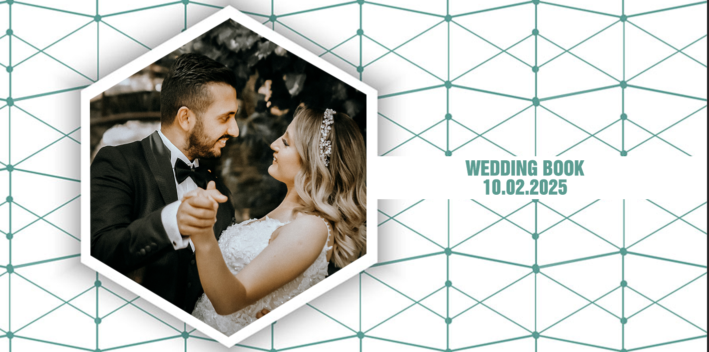 Geometric Hexagon Wedding – Custom Photo Print Ceramic Mug (11oz) - Personalized Gift