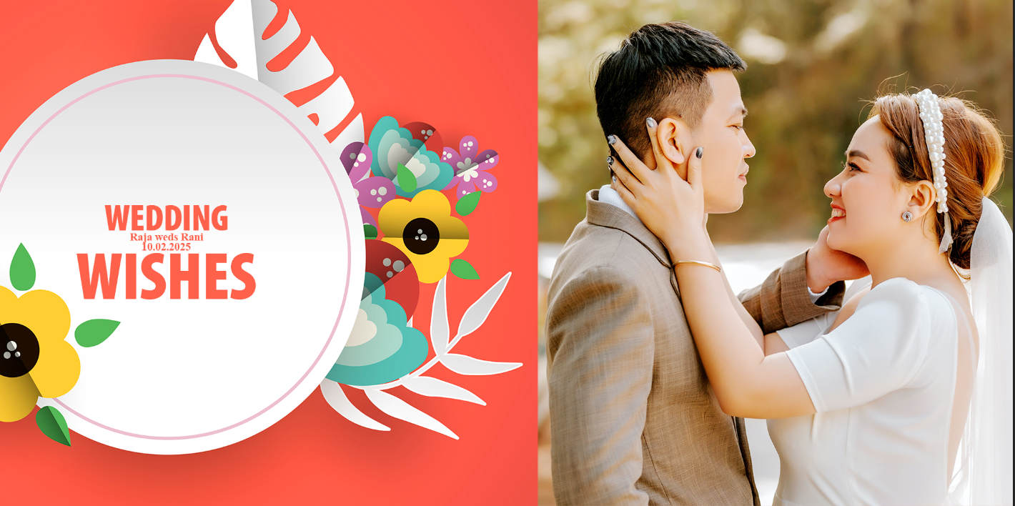 Floral Wedding Wishes – Custom Photo Print Ceramic Mug (11oz) - Personalized Gift