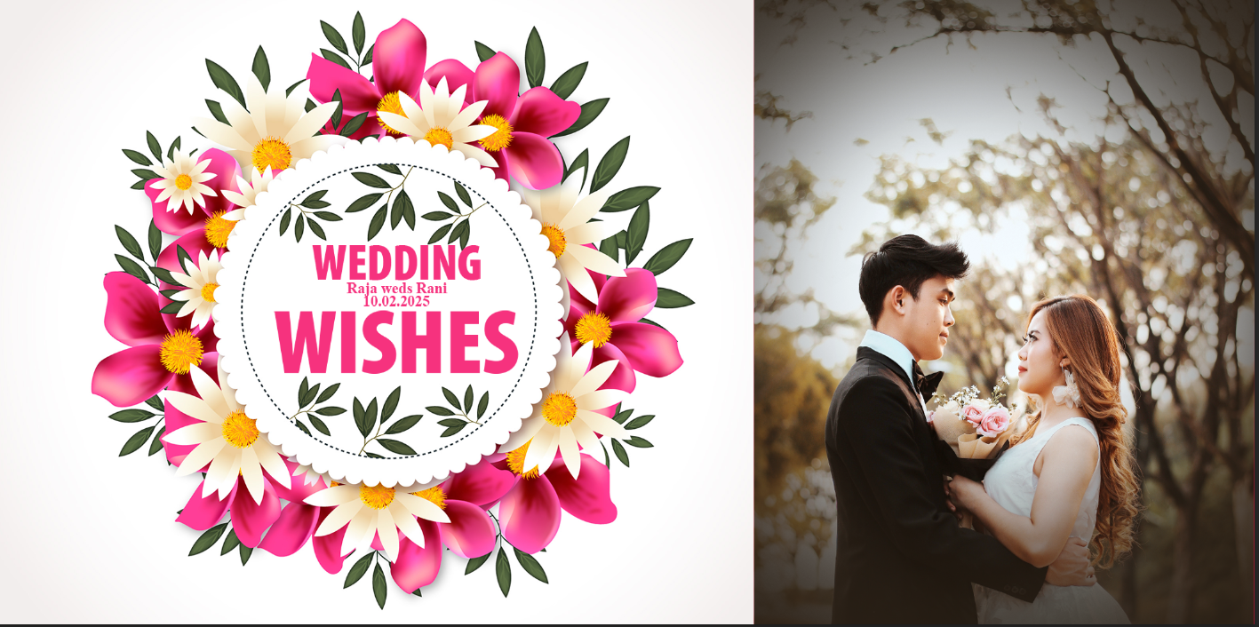 Floral Wedding Wreath – Custom Photo Print Ceramic Mug (11oz) - Personalized Gift & Keepsake