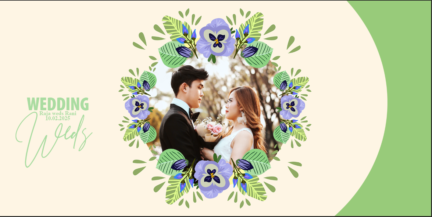 Elegant Floral Pansy Wreath – Custom Photo Print Ceramic Mug (11oz) - Personalized Wedding Gift