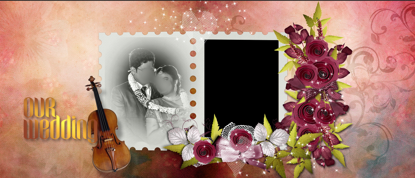 Vintage Violin & Red Roses – Custom Photo Print Ceramic Mug (11oz) - Romantic Wedding Keepsake