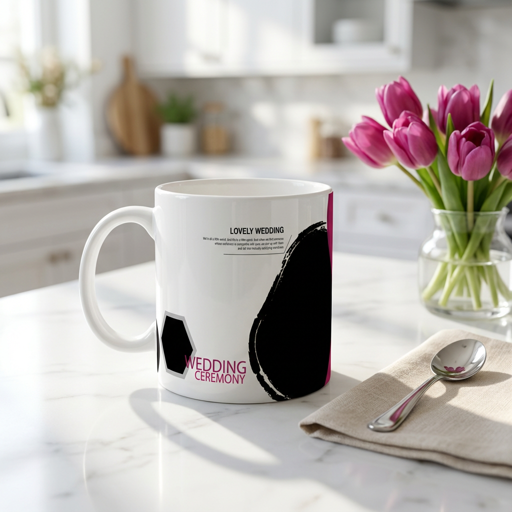 Lovely Weirdness Wedding – Custom Photo Print Ceramic Mug (11oz) - Personalized Gift 2-Photo Collage