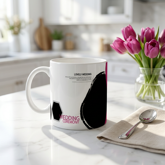 Lovely Weirdness Wedding – Custom Photo Print Ceramic Mug (11oz) - Personalized Gift 2-Photo Collage