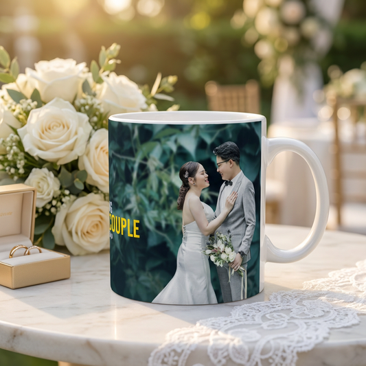 Sweet Couple Wedding – Custom Photo Print Ceramic Mug (11oz) - Personalized Gift Keepsake