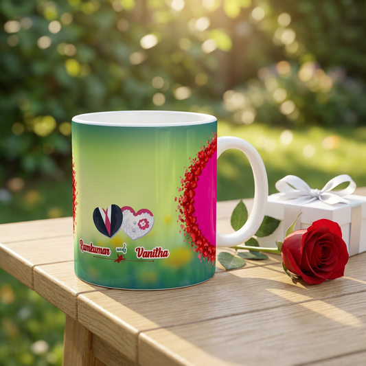 Forever Love Hearts – Custom Photo Print Ceramic Mug (11oz) - Personalized Gift for Weddings