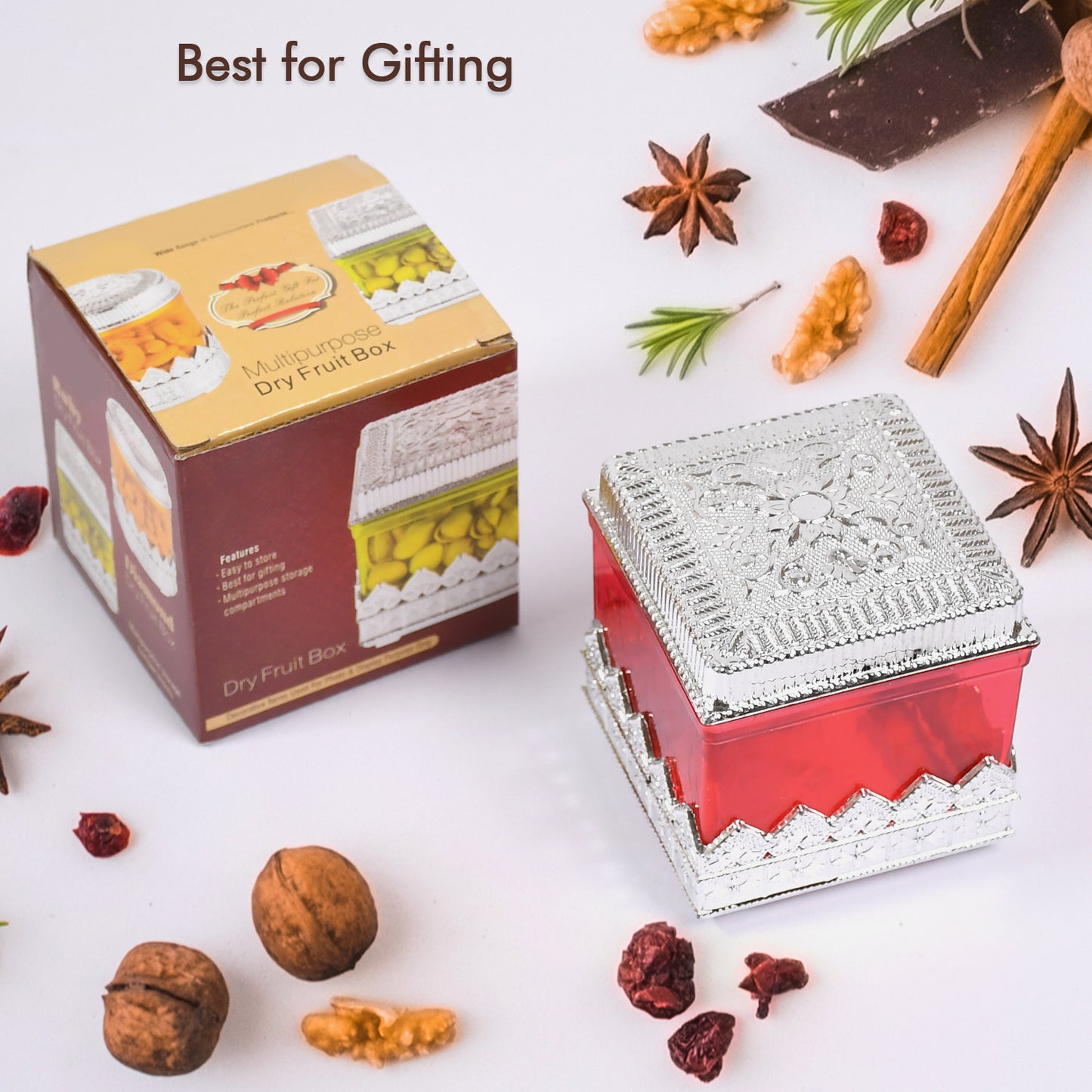 Ruby Dryfruit Storage Container  Attractive Design Box For Home  Gifting  Kitchen Use - Happy Price - Image 3