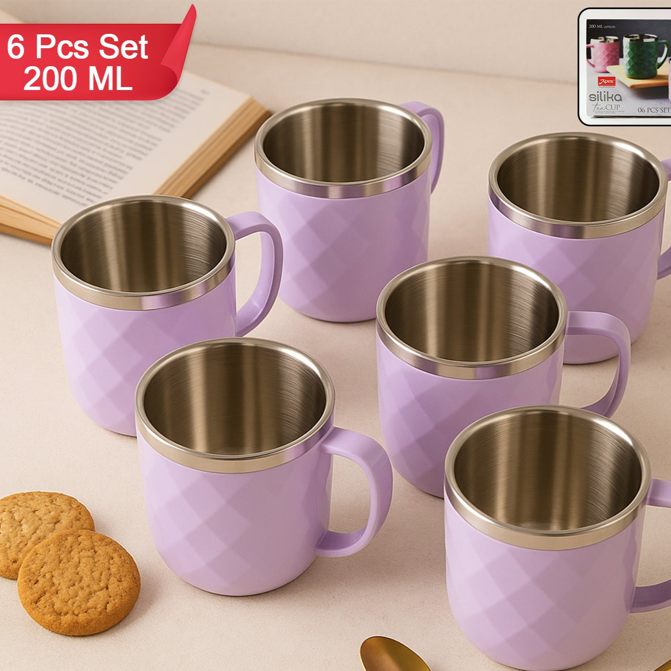 Apex Silika Approx 200 Ml Tea Cup (6 Pc) - Happy Price - Image 1