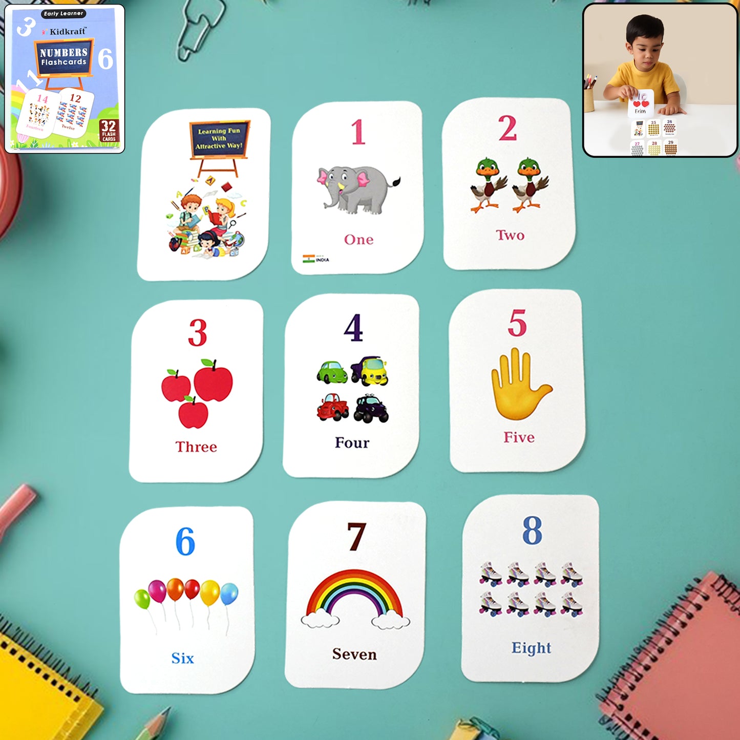 Kid Kraft Early Learner 32-piece Number Flashcard Set - Happy Price - Image 6
