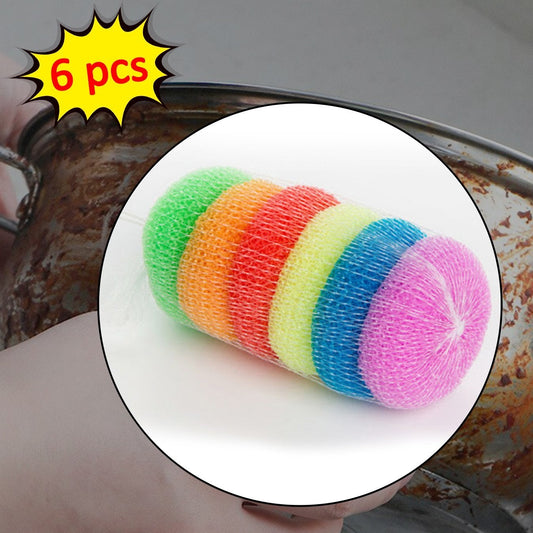 Plastic Scrubber Round Nylon Scrubbers (Pack Of 6) - Happy Price - Image 1