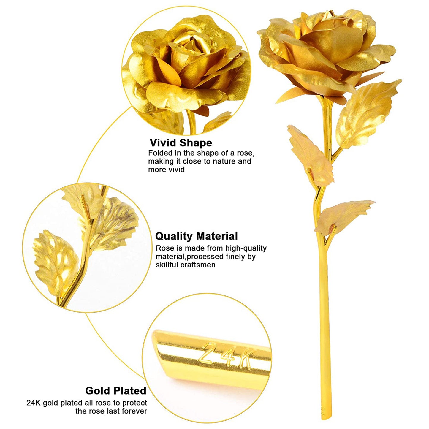 Luxury Decorative Gold Plated Artificial Golden Rose With Premium Box - Happy Price - Image 7