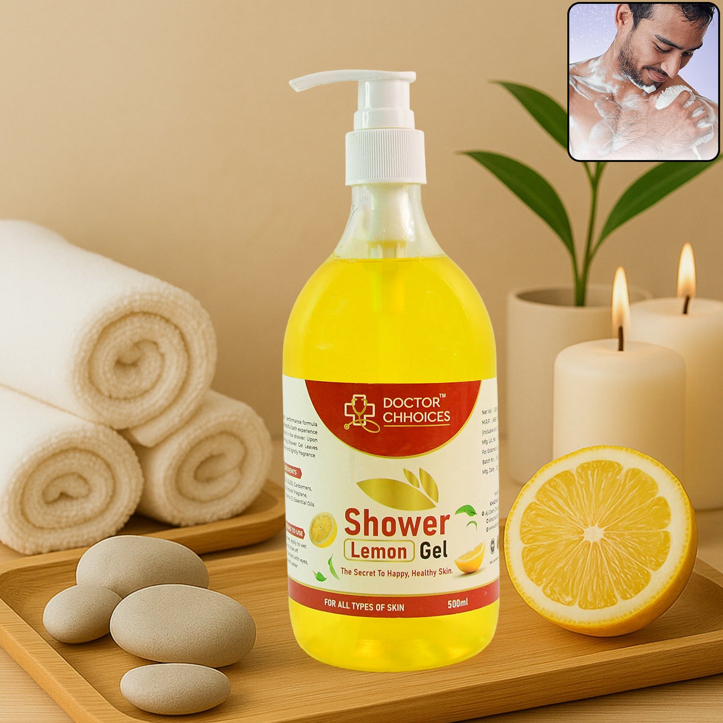 Doctor Chhoices Lemon Shower Gel 500ml - Refreshing Body Wash
