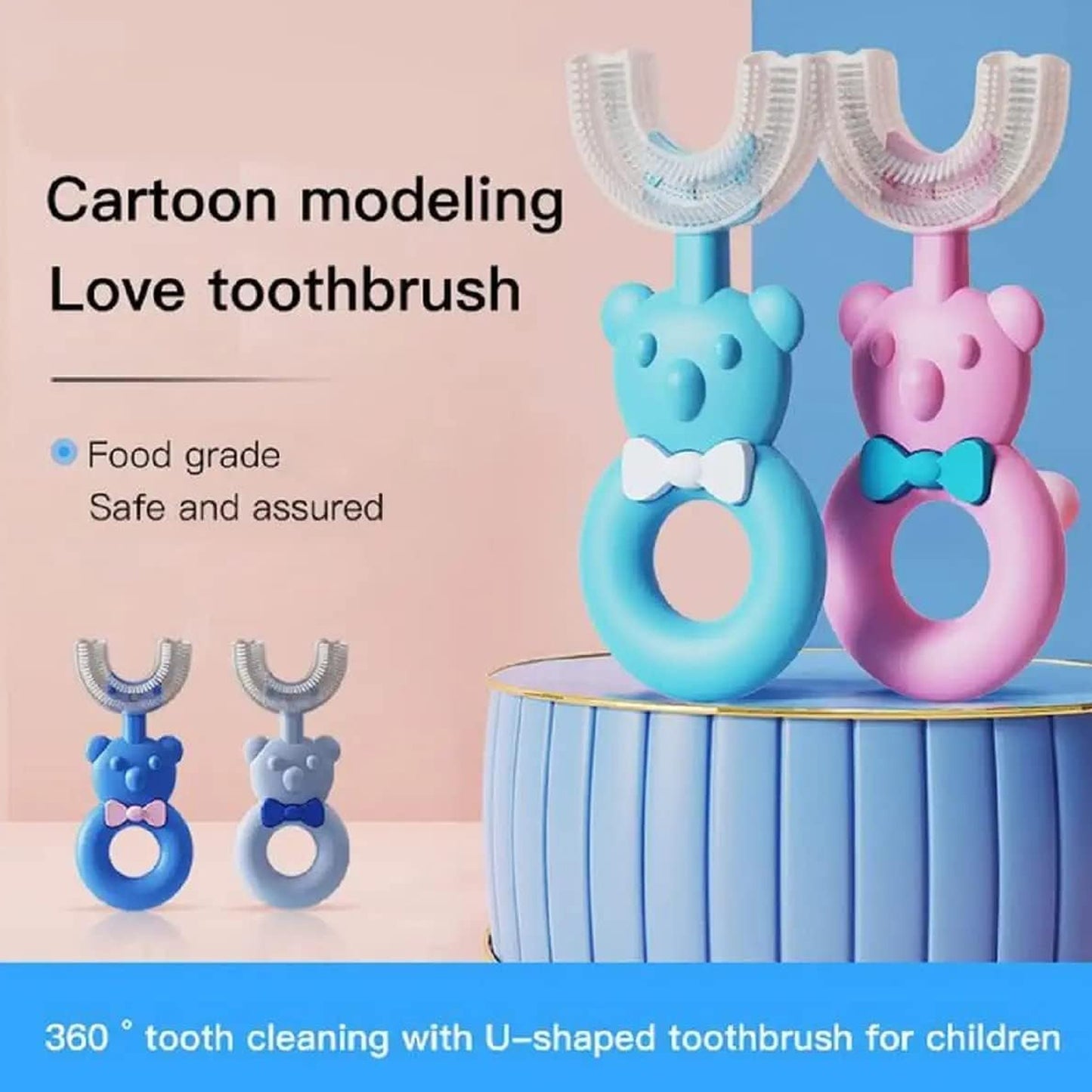 Baby Bear U-shaped Toothbrush Silicone Brush Head (1 Pc) - Happy Price - Image 4