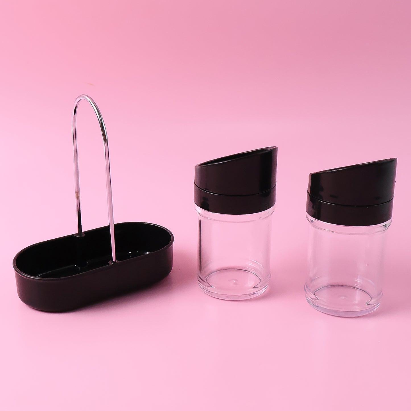 Apex Helix Salt N Pepper 2-piece Plastic Jar Set With Stand - Happy Price - Image 4