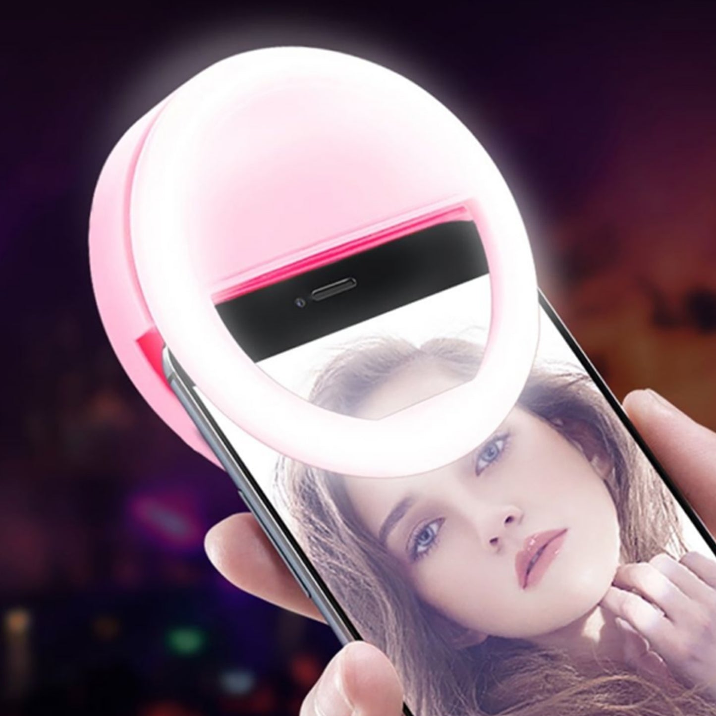 Phone Selfie Light Selfie Ring Light Selfie Light For Smartphone Selfie Light For Phone Battery Operated Selfie Ring Light (Battery Not Included) - Happy Price - Image 2