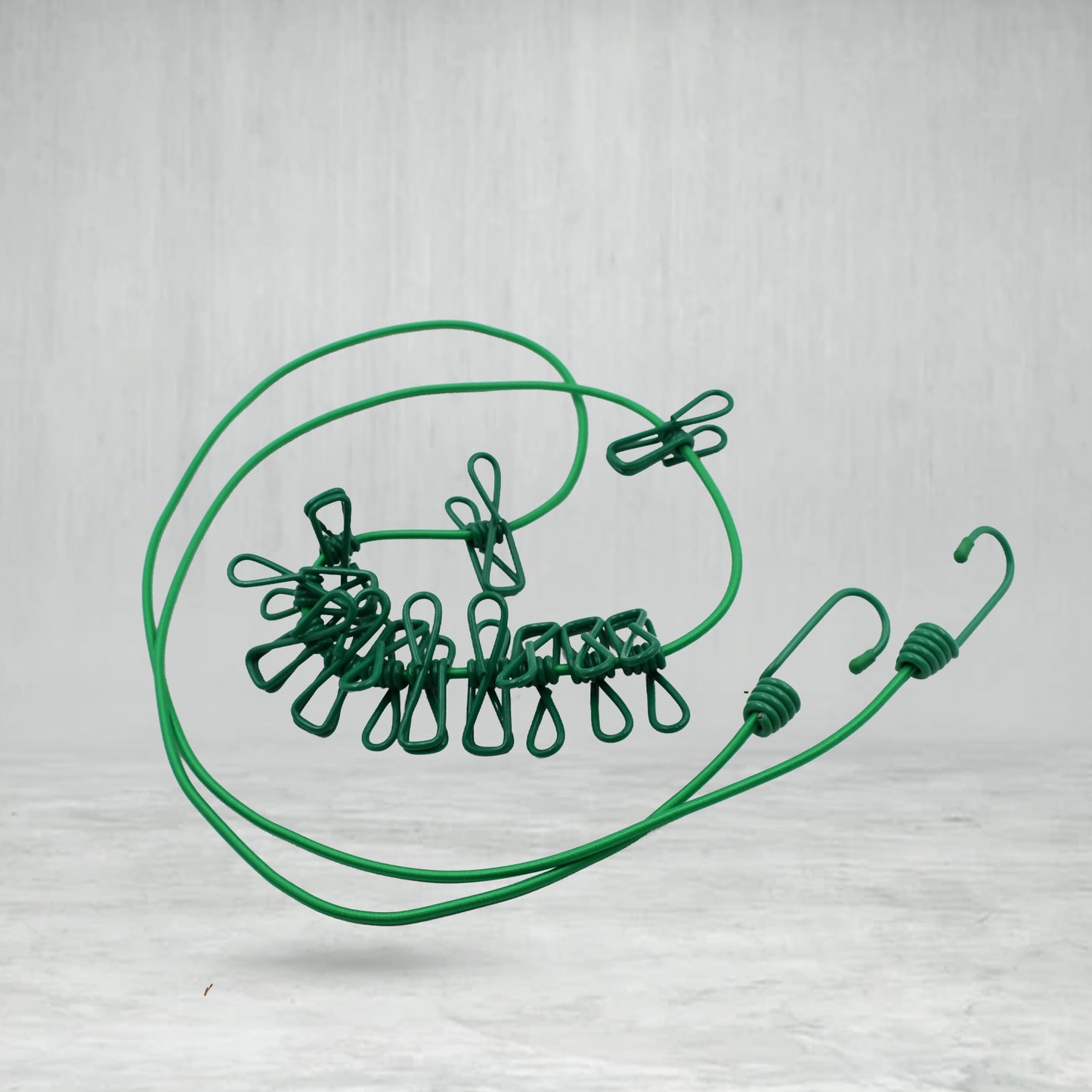 Elastic Cloth Drying Rope With 12 Metal Clip Portable Clothes Line For Home  Travel - Happy Price - Image 4