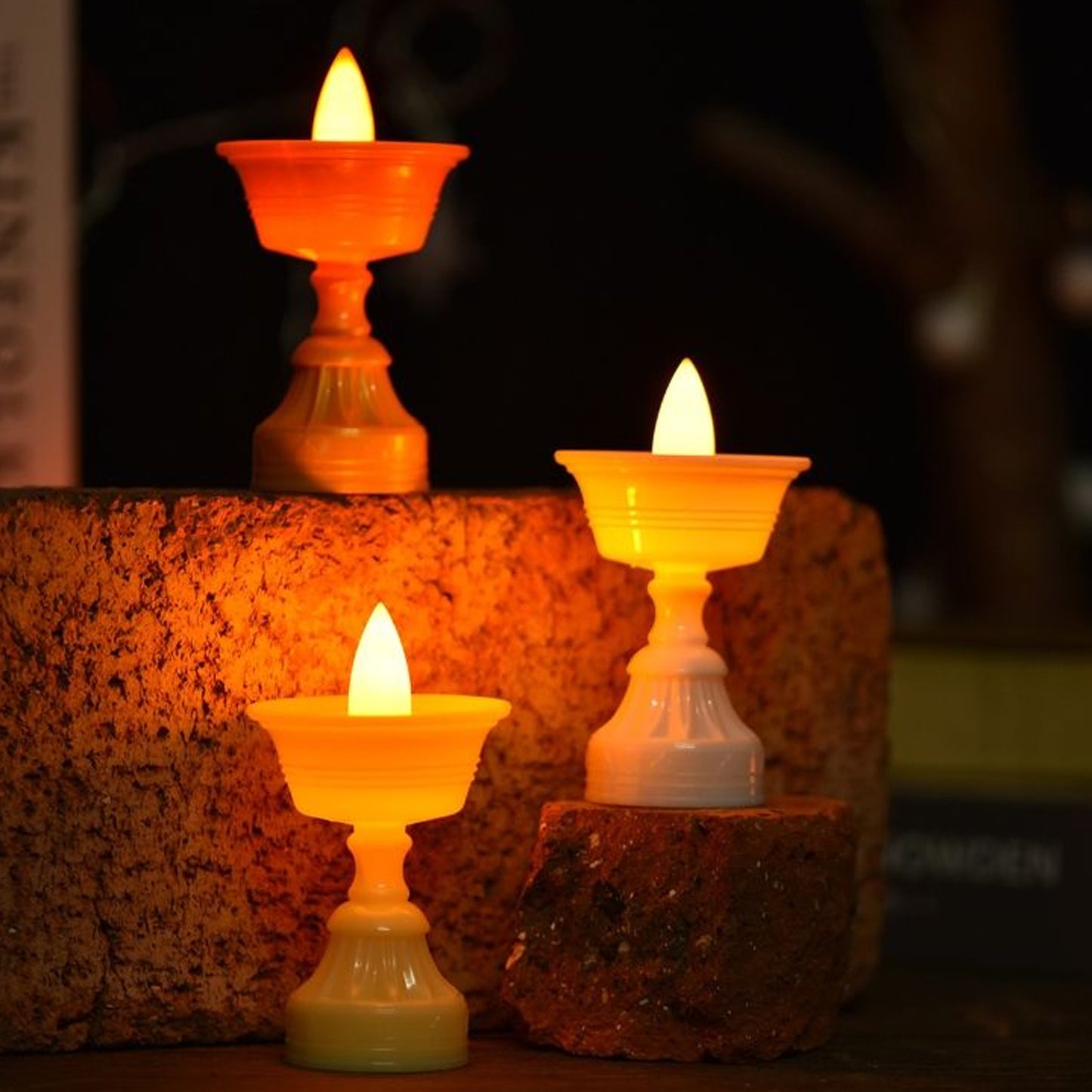 Set of 12 White Water-Activated LED Diyas for Festivals and Home Decor - Happy Price - Image 4