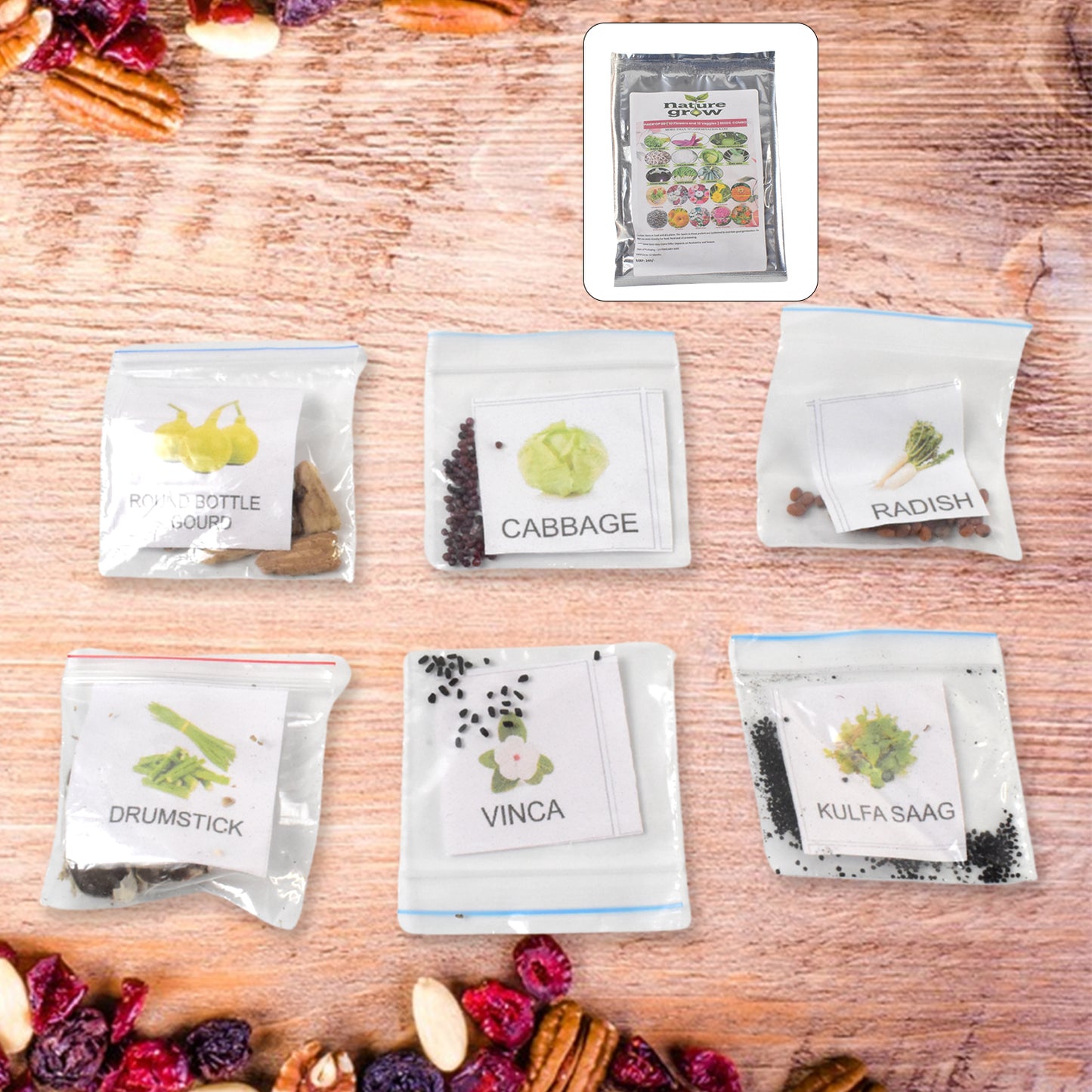 20 Varieties Of Vegetable  Flower Seeds Combo (1 Pkt.  20 Varieties) - Happy Price - Image 2