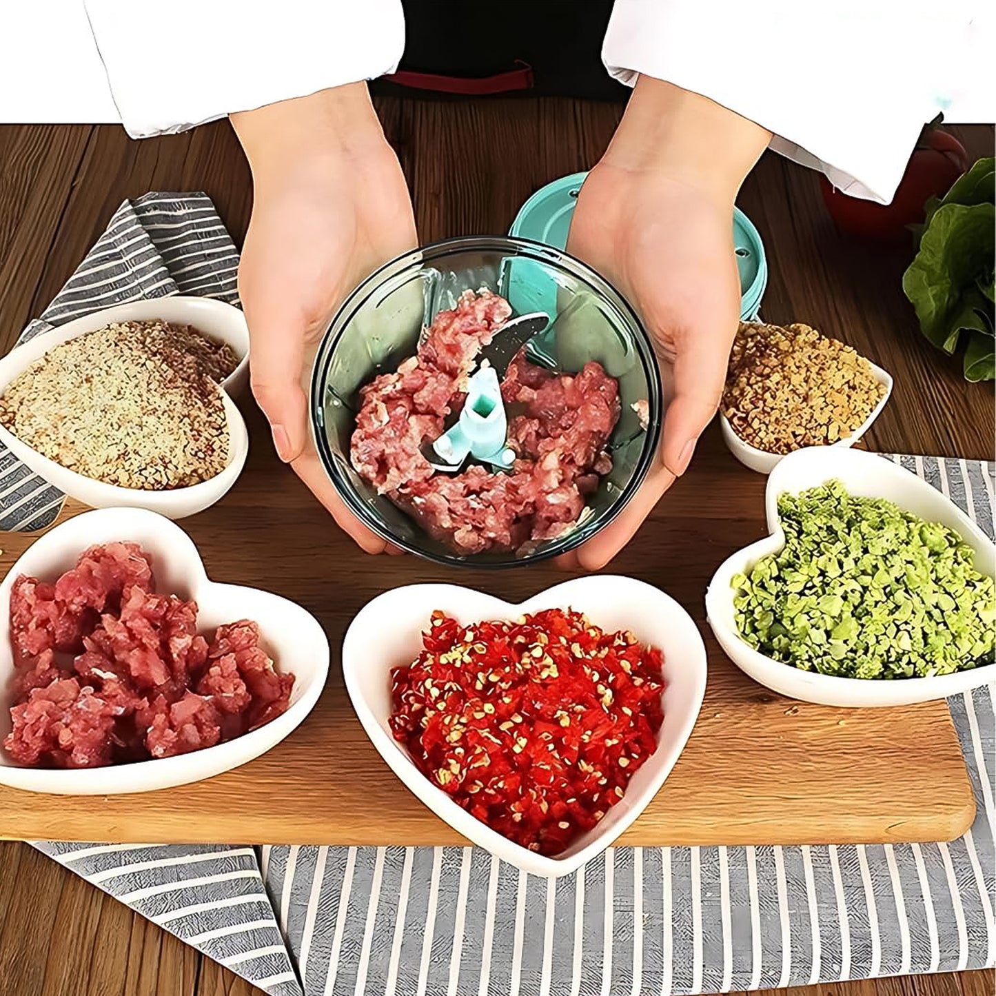 3 Blades Handy Chopper And Slicer Used Widely For Chopping And Slicing (450 Ml  1 Pc) - Happy Price - Image 3