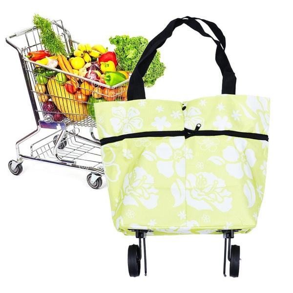 Folding Cart Bags Trolley Shopping Bag For Travel Luggage - Happy Price - Image 7