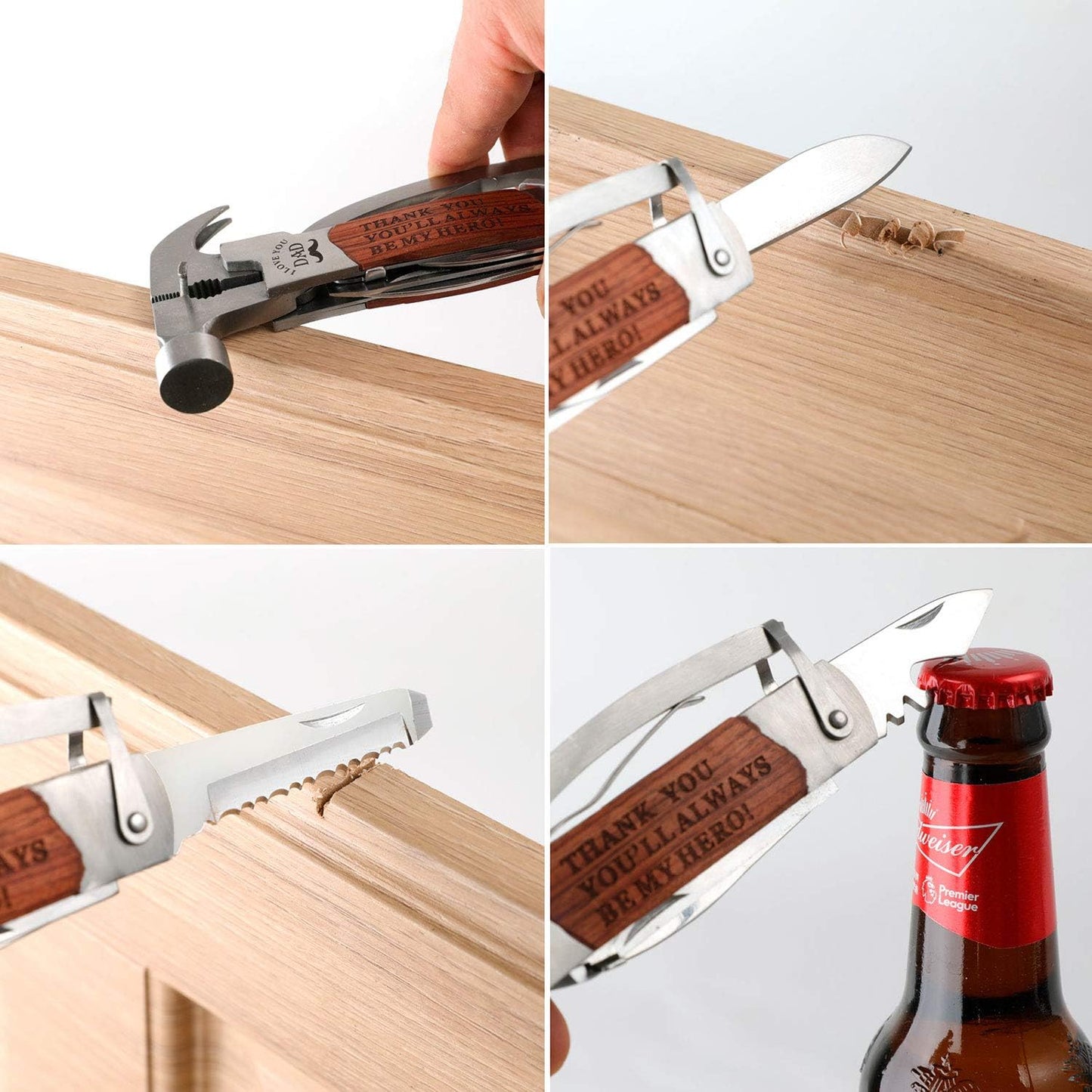 Fathers Day Gifts Dad Birthday Gifts For Dad From Daughter Son All In One Tools Hammer Multitool Opener Screwdriver Cool Gadget Christmas Gifts Stocking Stuffer For Men Outdoor Camping - Happy Price - Image 7