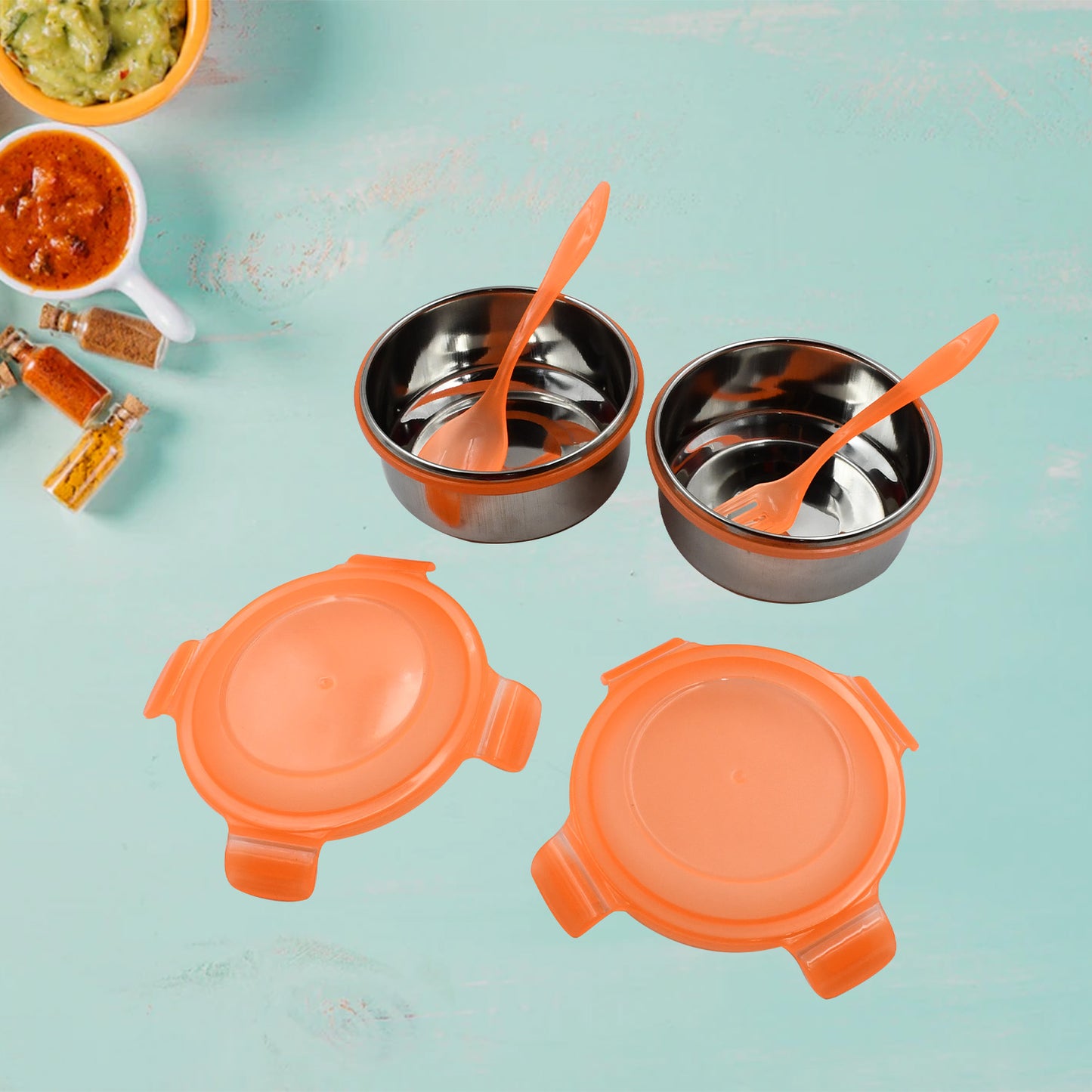 Airtight  Leak Proof Stainless Steel Container Multi Compartment Lunch Box Carry To All Type Lunch In Lunch Box  Premium Quality Lunch Box Ideal For Office  School Kids  Travelling Ideal (3 Different Lunch Box) - Happy Price - Image 3