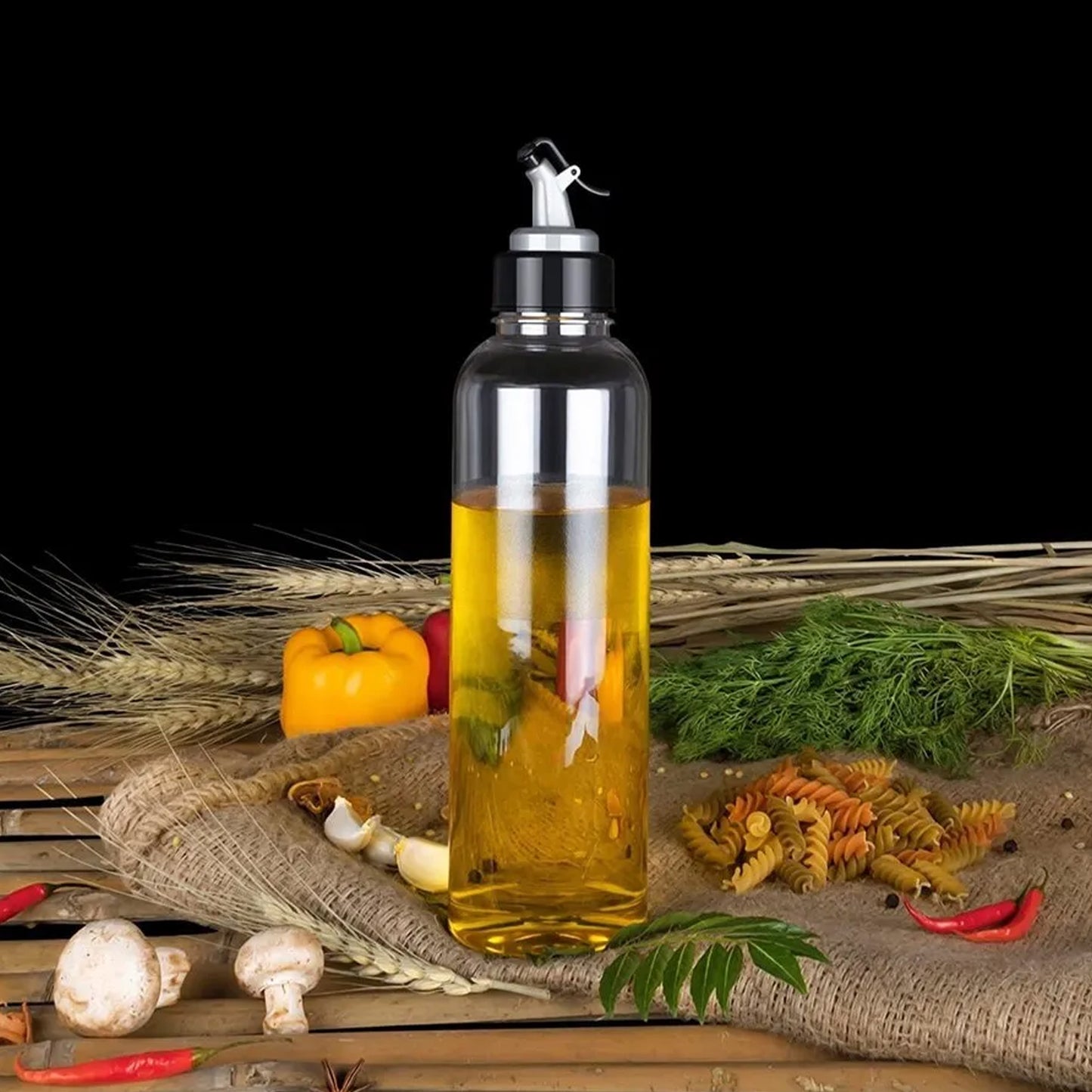 1ltr Oil Dispenserwith Lid - Clear Drip Free Spout Controlled Use - Happy Price - Image 3