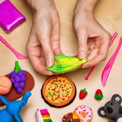 Non-toxic Creative 50 Dough Clay 5 Different Colors (Pack Of 5 Pcs) - Happy Price - Image 3