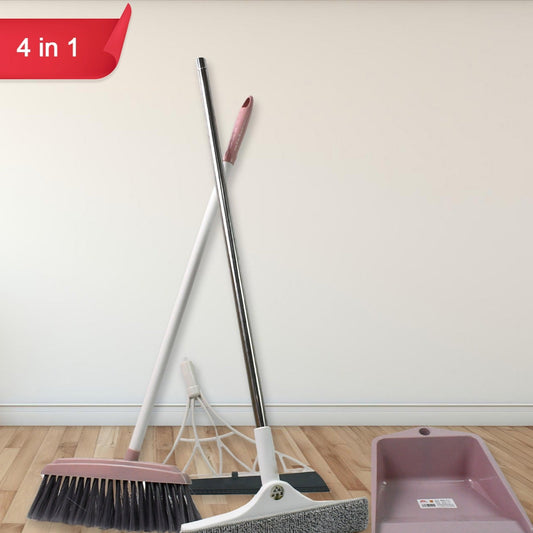 Dustpan Kitchen Wiper Window Cleaning Squeegee Tool  Broom Brush (4 Pcs Combo) - Happy Price - Image 1
