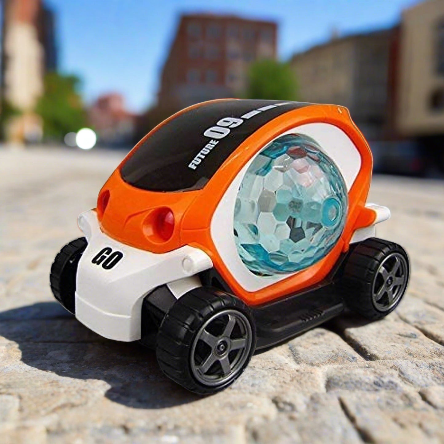 Plastic 360 Degree Rotating Stunt Car Toy For Kids - Bump And Go Action With 4d Lights And Music Plastic Mini Car With Disco Ball (1 Pc  Battery Not Included) - Happy Price - Image 2
