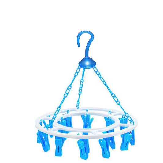 Plastic Round Cloth Drying Stand Hanger With 24 Clips (Multicolour) - Happy Price - Image 1