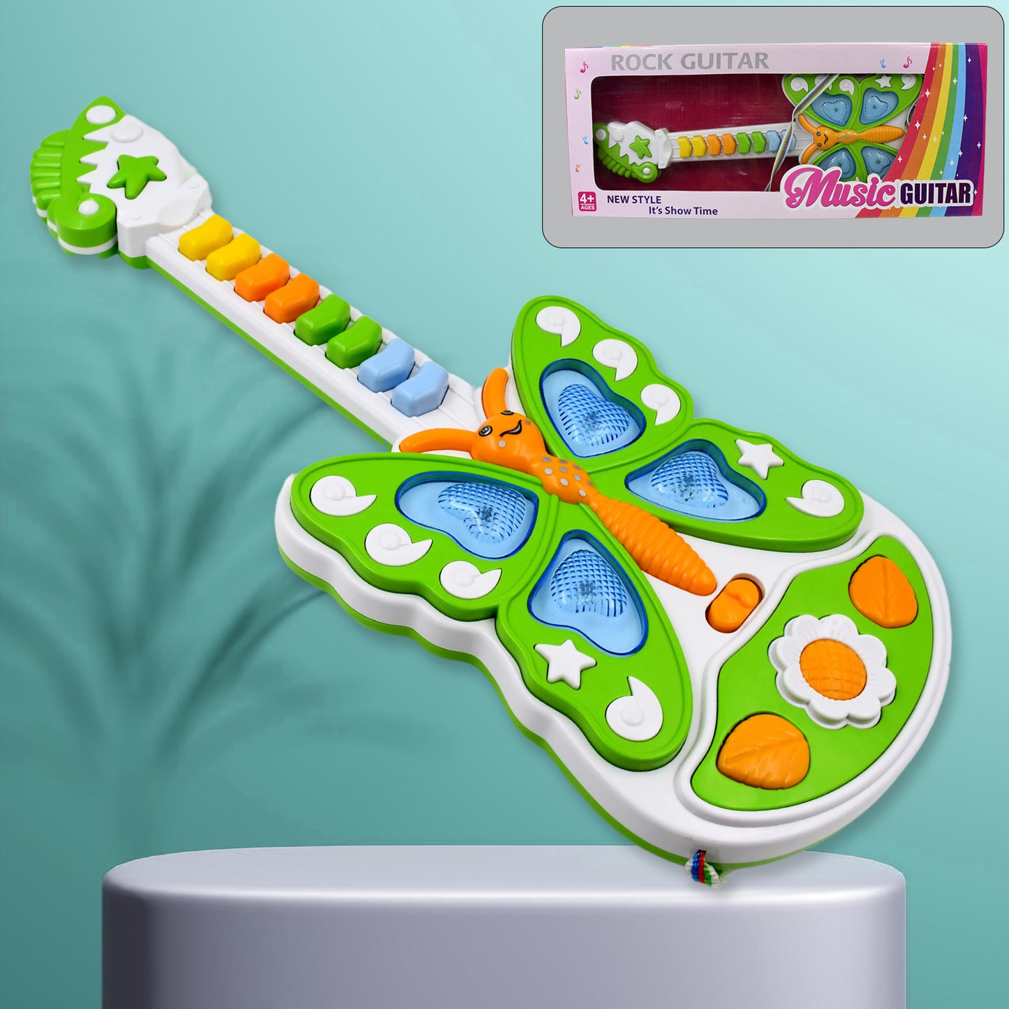 Butterfly Guitar Toy With Light And Music Toy (1 Pc  Battery Not Included) - Happy Price - Image 2