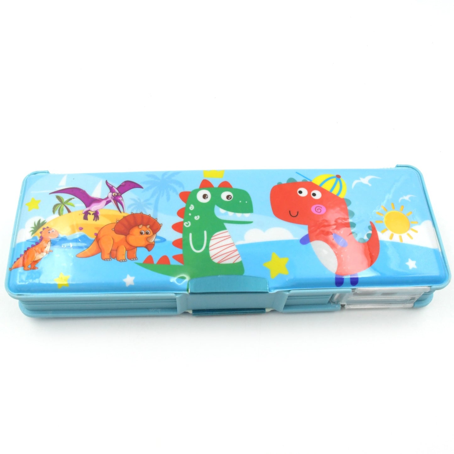 Multipurpose Compass Box Plastic Double Deck Pencil Case With 2 Compartments Supplies Utility Box Storage Organizer Pencil Box For School Cartoon Printed Pencil Case For Kids Birthday Gift For Girls  Boys (1 Pc Mix Design) - Happy Price - Image 5