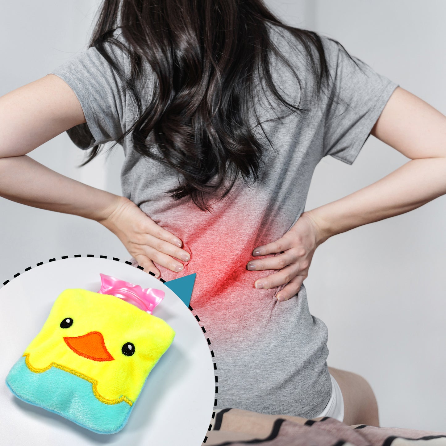 Yellow Duck Design Small Hot Water Bag With Cover For Pain Relief Neck Shoulder Pain And Hand Feet Warmer Menstrual Cramps. - Happy Price - Image 5