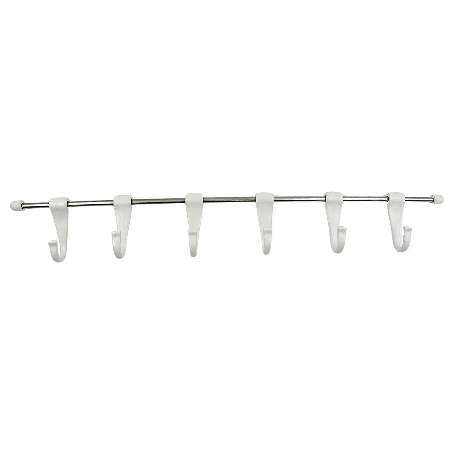 Stainless Steel Utensil Hanger Rail Nail Free Wall Mount With 2 Magic Stickers  6 Plastic Hooks For Kitchen - Happy Price - Image 4