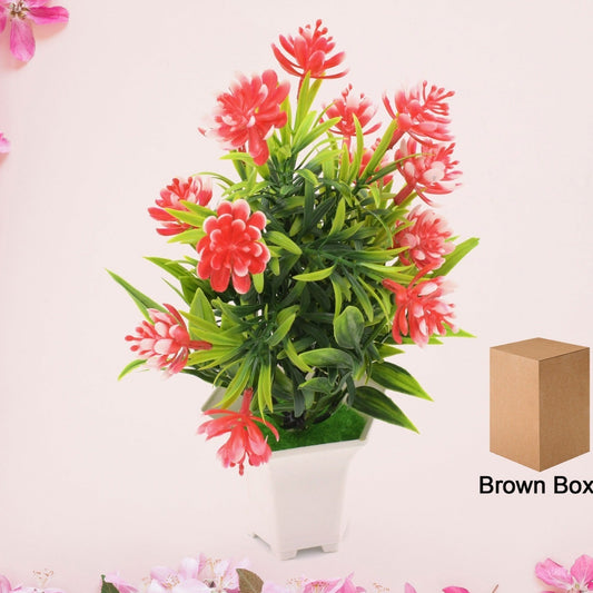 Wild Artificial Flower Plants With Cute Pot  Flower Plant For Home Office Decor  Tabletop And Desk Decoration  Artificial Flower For Balcony Indoor Decor Plants For Living Room (1 Pc) - Happy Price - Image 1