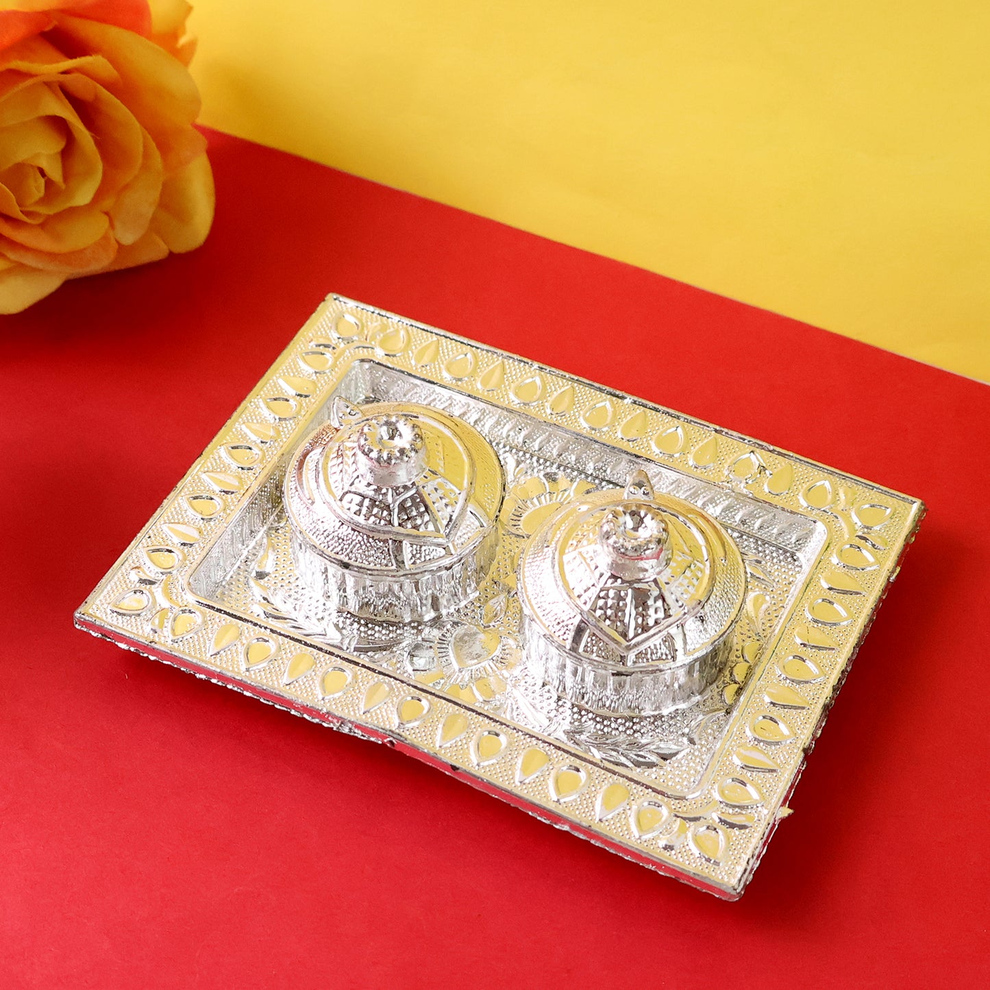 Tray Shape Special Puja Thali (1 Pc  Mix Design) - Happy Price - Image 4